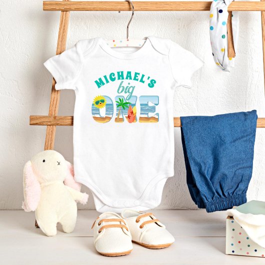 Big One Surfstrand Sommer Geburtstag Baby Strampler