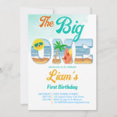 Big One Surfstrand Sommer Geburtstag Einladung (Vorderseite)