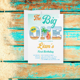 Big One Surfstrand Sommer Geburtstag Einladung