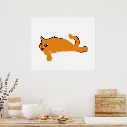 Big Orange Cat Art Poster (Küche)