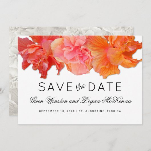 Big Orange Hibiskus Ankündigung Datum freihalten (Vorne/Hinten)