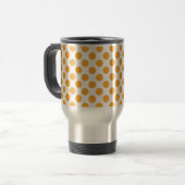 Big Orange Punkte auf Weiß Reisebecher (Vorderseite Links)