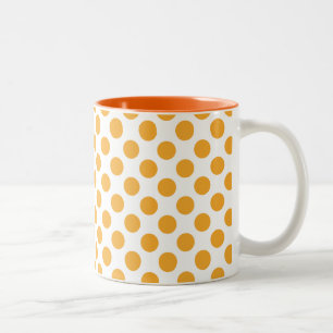 Big Orange Punkte auf Weiß Zweifarbige Tasse