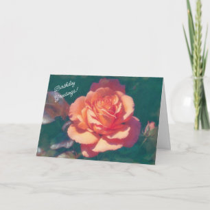 Big Orange Rosa Birthday Card Karte
