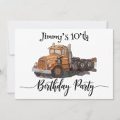 Big Orange Semi Truck Einladung (Vorderseite)