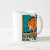 Big Orange Tabby Cat Cat Flap Coffee Tasse (Vorderseite Rechts)