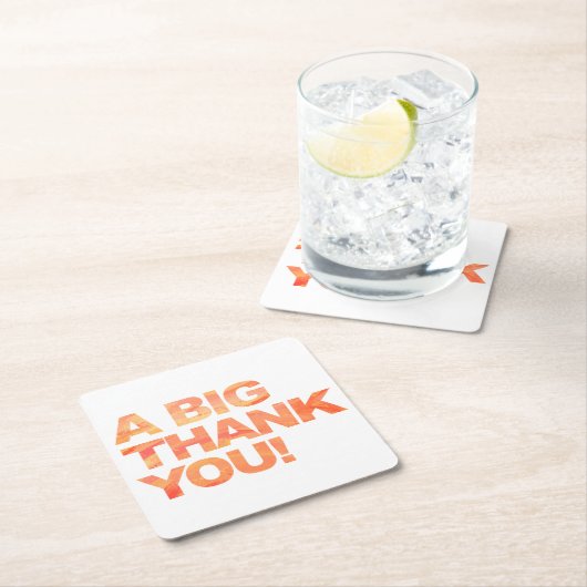 Big Orange Vielen Dank Rechteckiger Pappuntersetzer (Vor Ort)