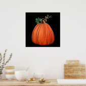 Big Orange Whimsical Pumpkin Poster (Küche)