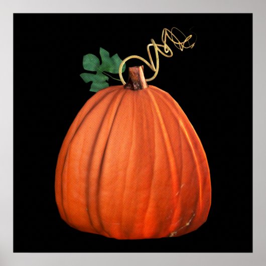 Big Orange Whimsical Pumpkin Poster (Vorne)