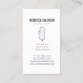 Big Oven-Mitt-Logo auf Imitate Bettwäsche für Bäck Visitenkarte (Rückseite)