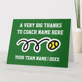 Big Oversize Dankeschön Karte für Tennistrainer