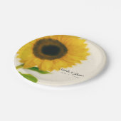 Big Painted Sunflower Rustic Country Party Pappteller (Schrägansicht)