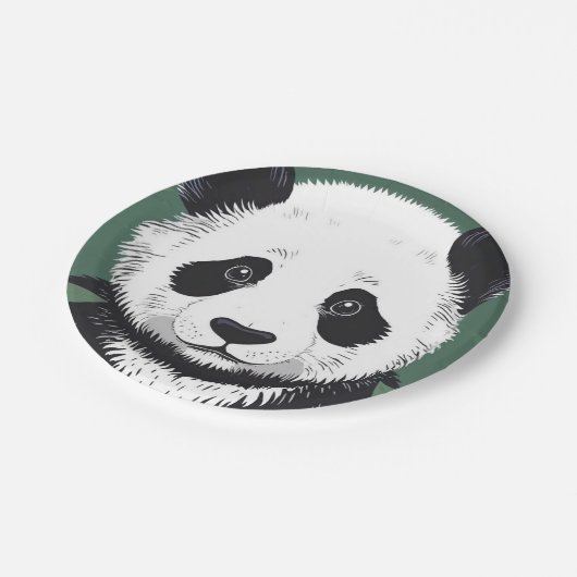 Big Panda Plate Pappteller (Schrägansicht)