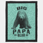 Big Papa Bär Schwarzer Rahmen Text & Polarbär Fleecedecke (Vorderseite)