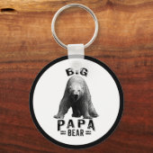 Big Papa Bär Schwarzer Text & Polarbär Schlüsselanhänger (Vorderseite)