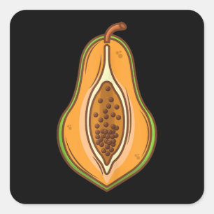 Big Papaya Costume Niedlich Easy Halloween Cosplay Quadratischer Aufkleber