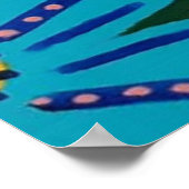 Big Pastel-Blume auf schwarz Poster (Ecke)