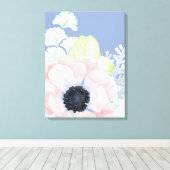 Big Pastel Pink Blume Canvas drucken Leinwanddruck (Insitu (Holzboden))