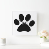 Big Paw Print Niedliche Geschenke Schwarz-weißen N Quadratische Wanduhr (Zuhause)
