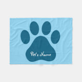 Big Paw Print Personalisiert Dog Blankes Fleecedecke (Vorderseite (Horizontal))