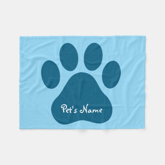 Big Paw Print Personalisiert Dog Blankes Fleecedecke (Vorderseite (Horizontal))