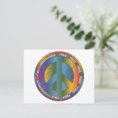 Big Peace Symbol Postkarte (Stehend Vorderseite)