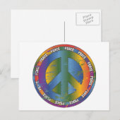 Big Peace Symbol Postkarte (Vorne/Hinten)