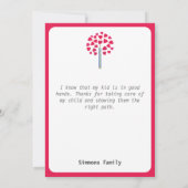 Big Pencil Baum / Lehrer Wertschätzung Dankeskarte (Rückseite)