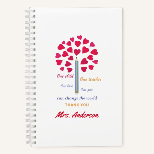 Big Pencil Baum / Lehrer Wertschätzung Notizblock (Vorderseite)