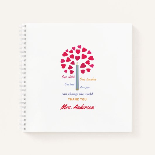 Big Pencil Baum / Lehrer Wertschätzung Notizblock (Vorderseite)