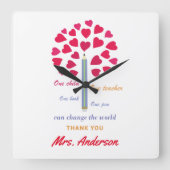 Big Pencil Baum / Lehrer Wertschätzung Quadratische Wanduhr (Vorderseite)