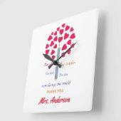 Big Pencil Baum / Lehrer Wertschätzung Quadratische Wanduhr (Winkel)