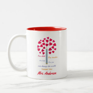 Big Pencil Baum / Lehrer Wertschätzung Zweifarbige Tasse