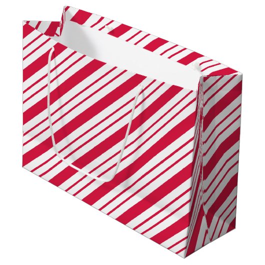 Big Peppermint Strip Gift Bag Große Geschenktüte (Vorderseite Schrägansicht)