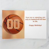BIG Personalisiert Happy Birthday Basketball Karte (Innenseite)