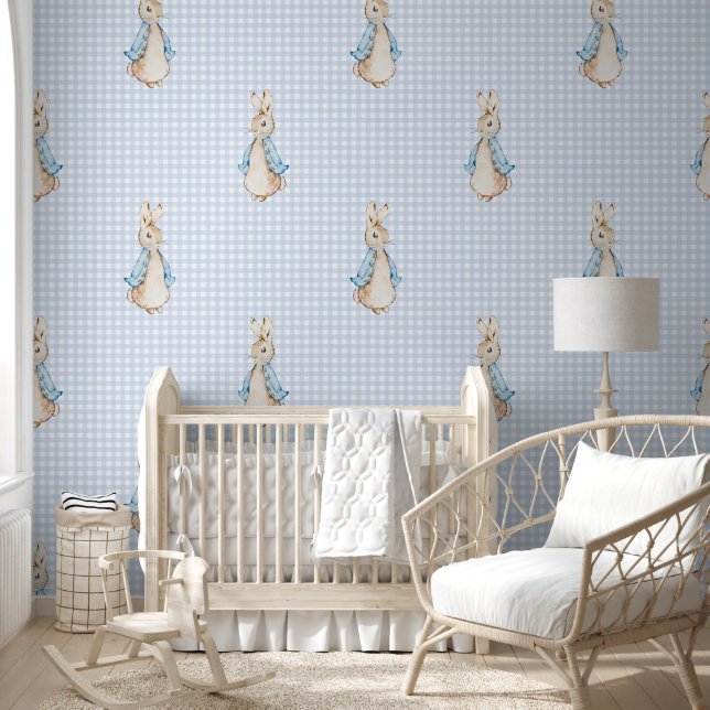 Big Peter der Rabbit Beatrix Blue Gingham Tapete (Kinder)