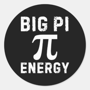 Big Pi Energy Funny Pi Day Math 3.14 Spiral Pi Sym Runder Aufkleber