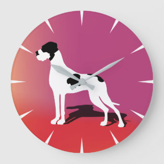 Big Piebald Great Dane Große Wanduhr