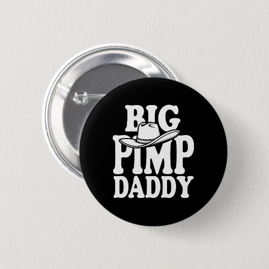 Big Pimp Daddy Halloween-Kostüm Button (Vorne & Hinten)