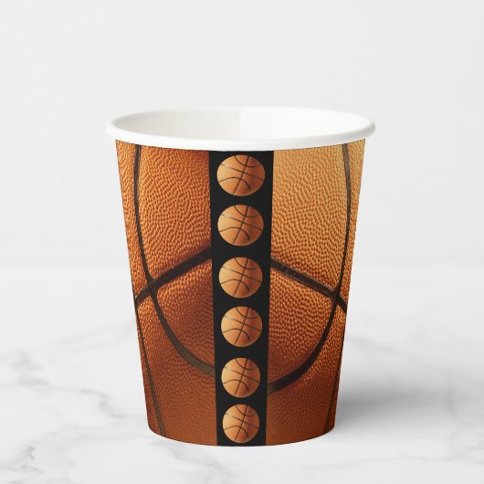 Big Pimply Orange Basketball, Paper Party Cups Pappbecher (Links)
