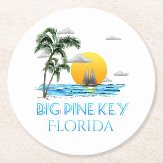 Big Pine Key Florida Keys Segeln Runder Pappuntersetzer (Vorderseite)