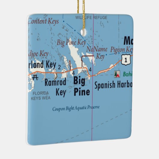 Big Pine Key Map Keramikornament (Rechts)