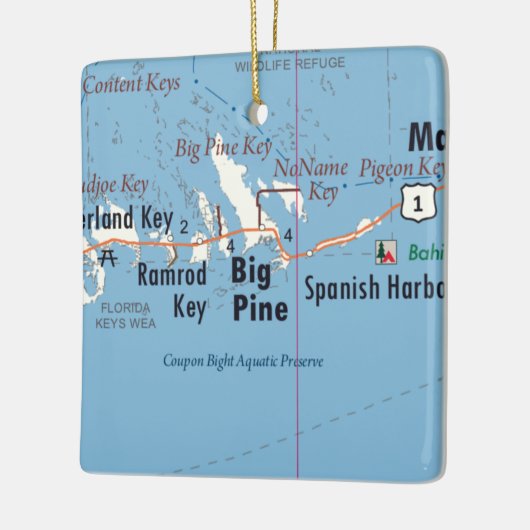 Big Pine Key Map Keramikornament (Links)