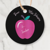 Big Pink Apple Teacher Geschenktasten Geschenkanhänger (Vorderseite)