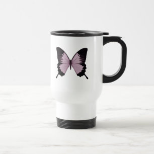 Big Pink & Black Butterfly - Persönlich gestalten Reisebecher