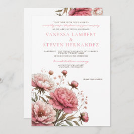 Big Pink Blooms Hochzeit Einladung