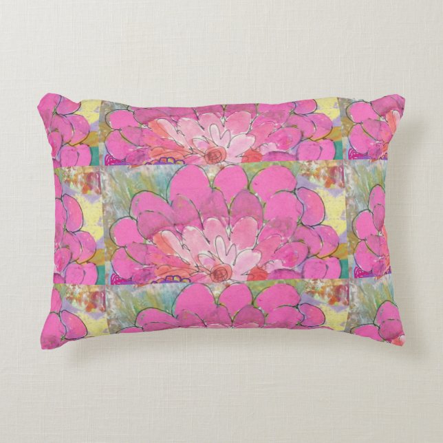 Big Pink Blume Dekokissen (Vorderseite)