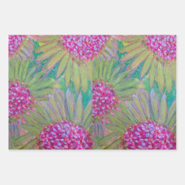 Big Pink-Blume Geschenkpapier Set