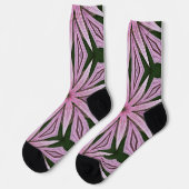 Big Pink Blumen Mandala Art Funky Socks Socken (Linkes Detail)