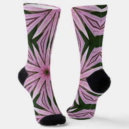 Big Pink Blumen Mandala Art Funky Socks Socken